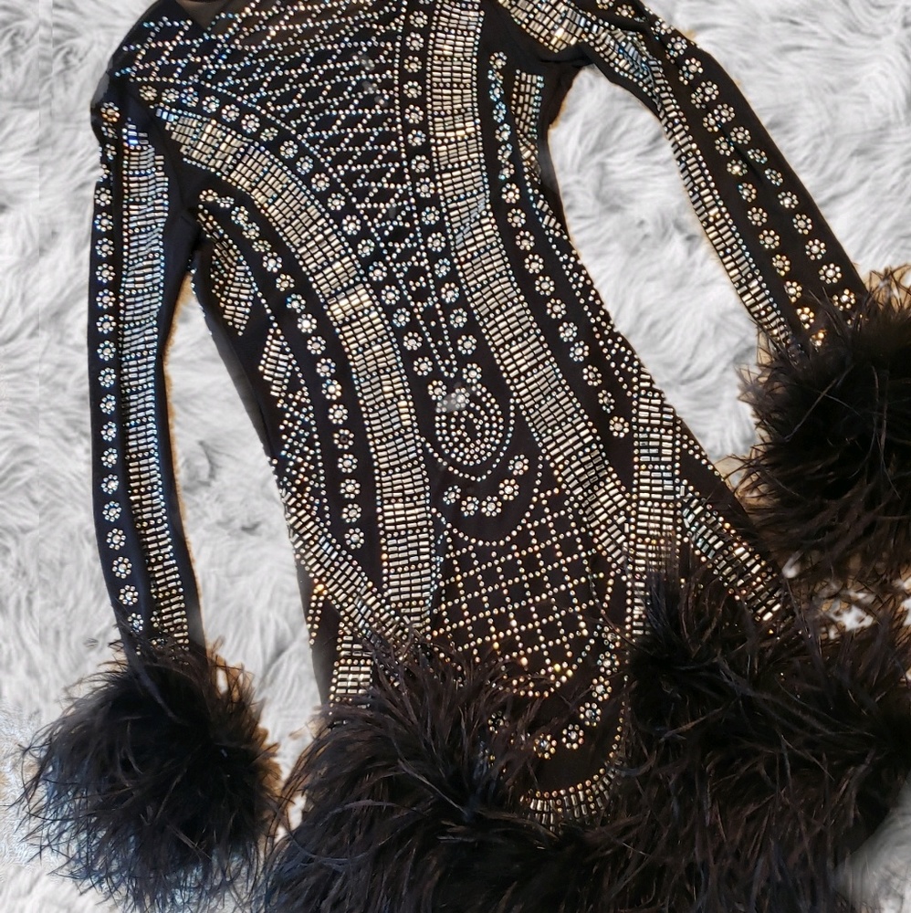 Fashion Nova Light As A Feather Rhinestone Dress